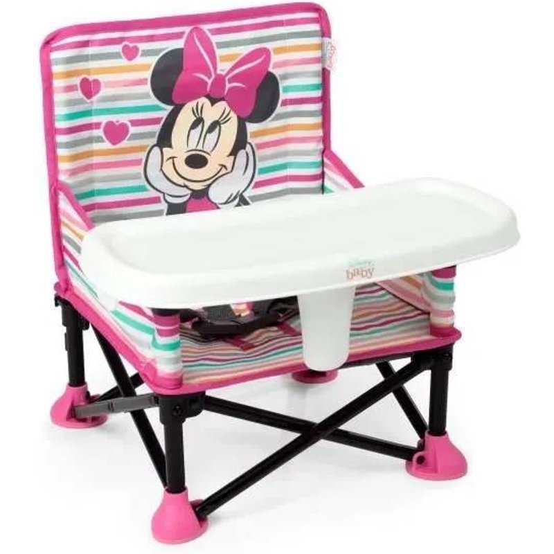Disney Baby -Minnie- Rehausseur De Chaise Pliable, Nomade, De Voyage, Léger Et Facile À Nettoyer, Sac De Transport Inclus