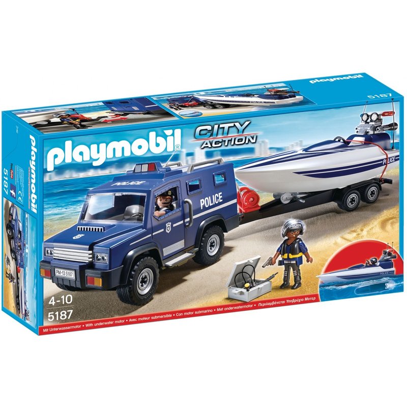 Playmobil City Action 5187 - Fourgon et Vedette de Police