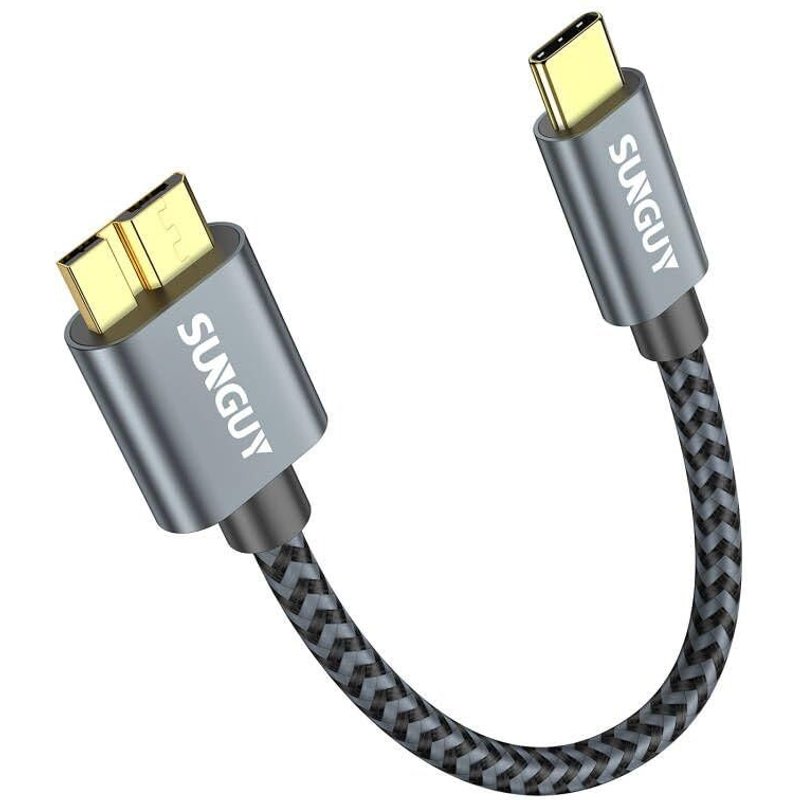 Câble USB C vers Micro B,USB 3.1 USB C mâle vers Micro B mâle câble compatible avec Toshiba,Seagate,WD,Disque Dur,Galaxy S5 Note 3,HDD etc. (1,Gris,0.15m)