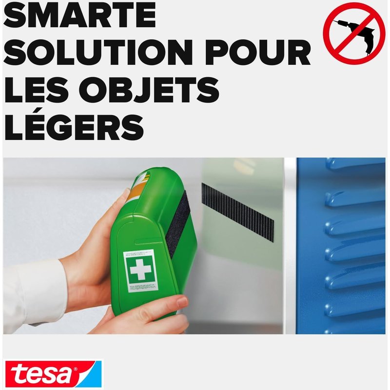 On & Off Bande Auto-Agrippante-Ruban Auto-Agrippant Adhésif pour la Fixation Rapide des Objets Légers-Noir,2 cm x 100 cm