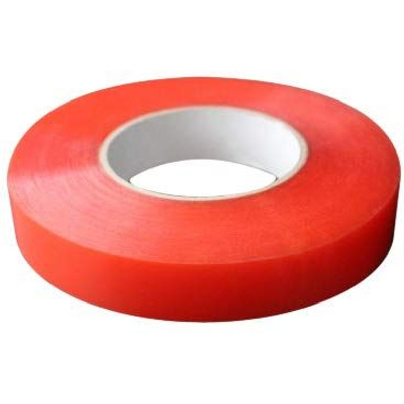 Double Bande Collante Dérapée Rouge de 12mm. Facile à utiliser,très forte de longueur de 50m