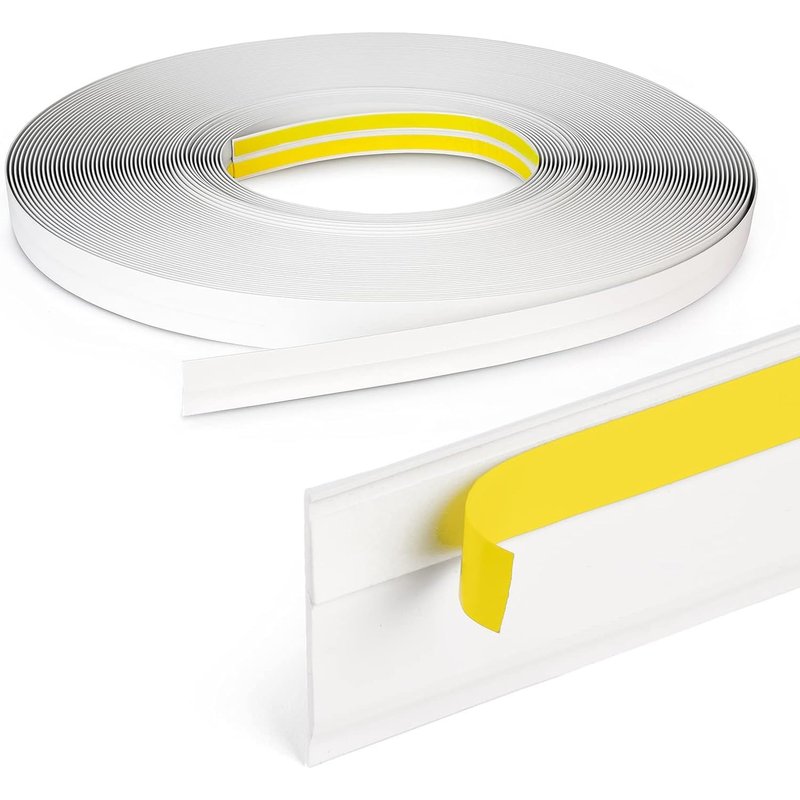 Baguette de fenêtre avec lèvre-Longueur : 10 m-Largeur : 60 mm-Épaisseur : 1,5 mm-Blanc