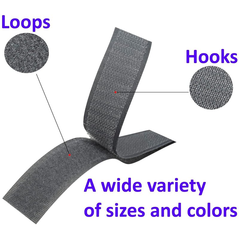 C65954-Bande/rouleau de scratch 25 mm 1 mètre auto-agrippant-organisateur/serre câbles-ruban sac vêtement attache sangle-couleur: beige foncé-en polyamide et polyester