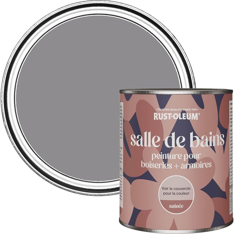 Peinture Violette Résistante à l'humidité pour Meubles de Salle de Bains,Finition Satinée-Iris 750ml
