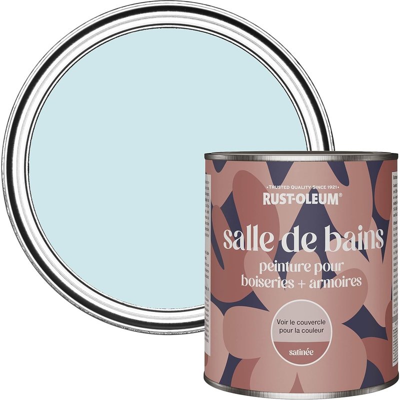 Peinture Bleue Résistante à l'humidité pour Meubles de Salle de Bains,Finition Satinée-Eucalyptus 750ml
