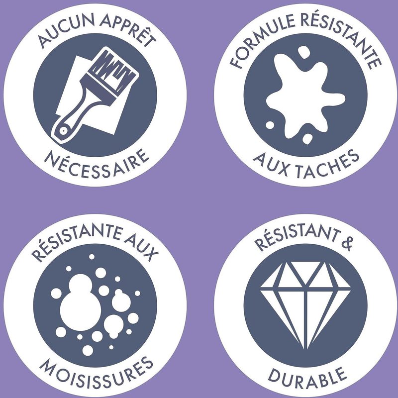 Peinture Violette Résistante à l'eau pour Carrelage de Salle de Bain,Finition Satinée-Ombre Lilas 750ml