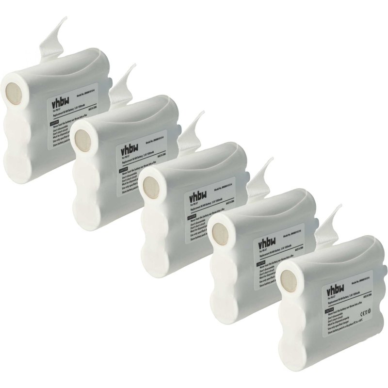 vhbw 5x Batterie compatible avec Midland XT74, XT70 radio talkie-walkie (1000mAh, 3,6V, NiMH)