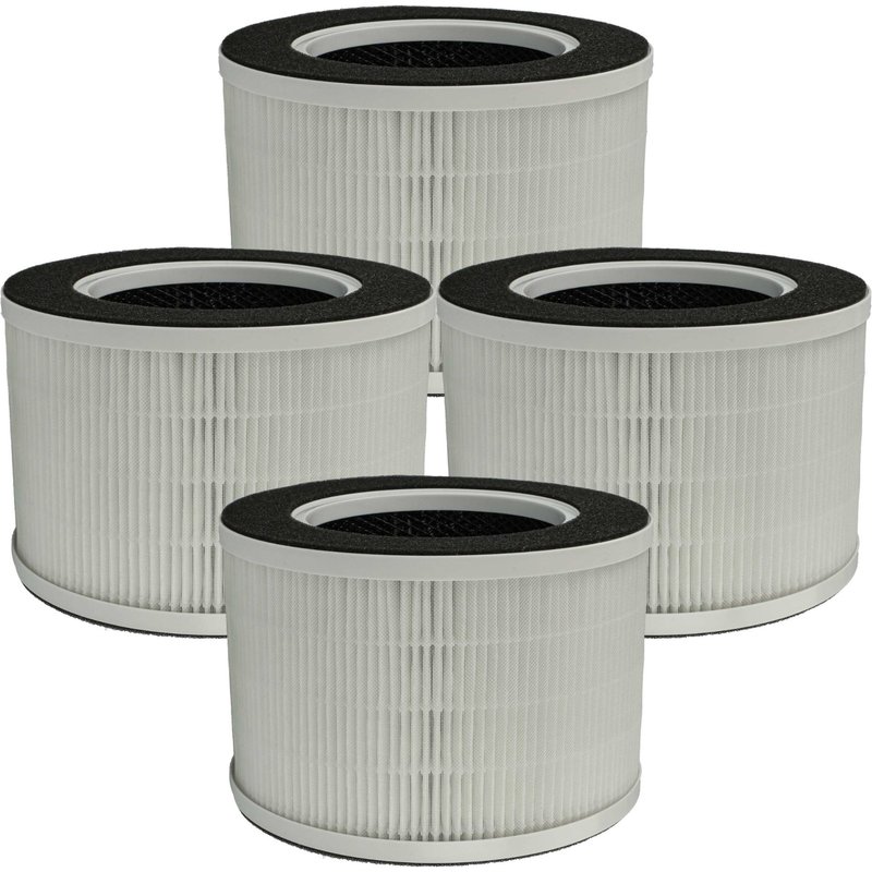 vhbw 4x Filtre à air compatible avec Medion MD 19778 purificateur - multicouches préfiltre + HEPA + charbon actif