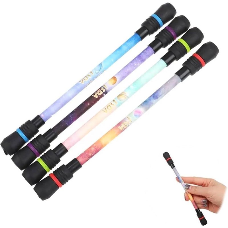 Pen Spinning,Stylo Rotatif Antidérapant,Stylos Rotatif Stylo Rotatif À Doigt Stylo Spinning Professionnel Pour Soulager Le Stress,4 Pièce