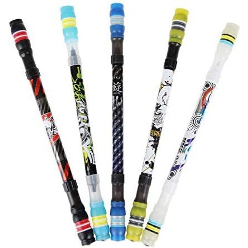 Gozar 1 Pc Antidérapante Revêtement 21cm Spinning Pen Pro Competition Couleur Aléatoire -Style 2