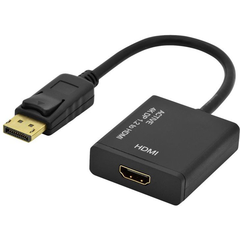 Ednet - Adaptateur vidéo - DisplayPort mâle pour HDMI femelle - 20 cm - double blindage - noir