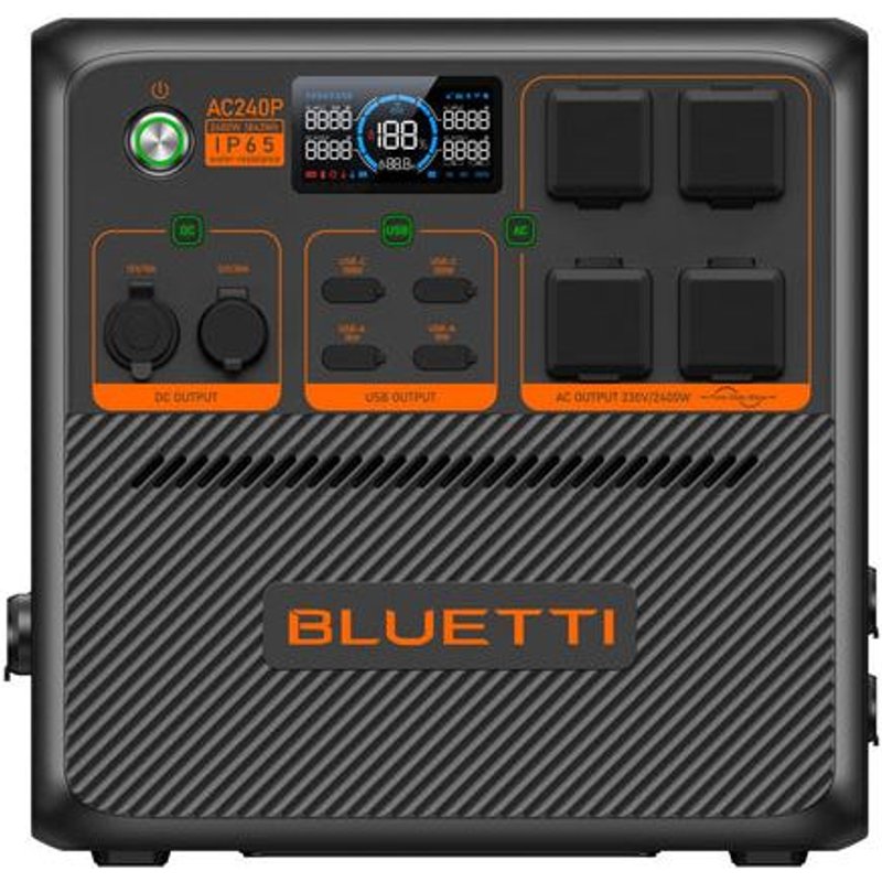 Bluetti AC240P station d'alimentation portable 4 Phosphate de fer lithié (LiFePo4) 36000 mAh 2400 W 33 kg