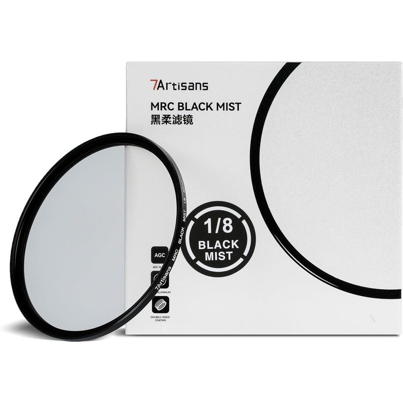 Black Mist Filter 1/8 Natural Aluminum Alloy Soft Effect Diffuser Cinematic Effect Dream Soft Focus Optical Glass Filter (72mm)