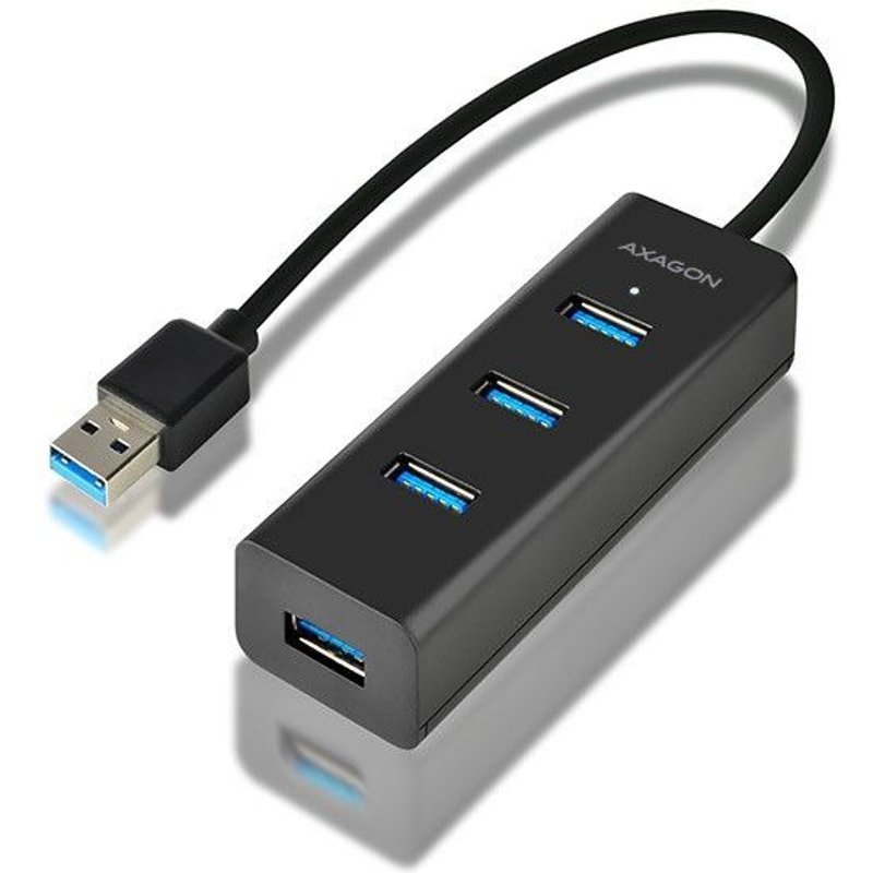 Axagon HUE-S2B hub & concentrateur USB 3.2 Gen 1 (3.1 Gen 1) Type-A 5000 Mbit/s Noir