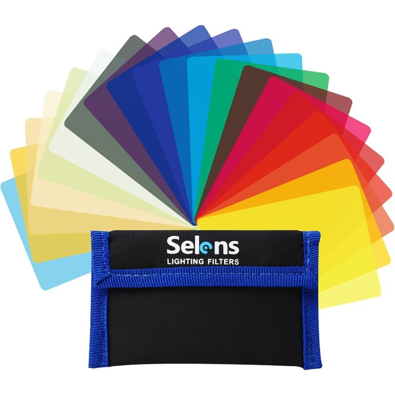 20 Pack Universal Color Filter for Camcorder, LED Video Flash DSLR, 9.5 x 6.5 cm, Color Correction, Clear Plastic Film