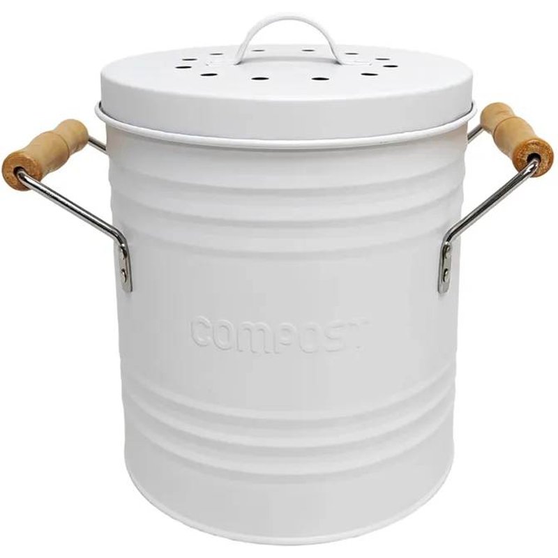poubelle à compost en métal 4l rétro