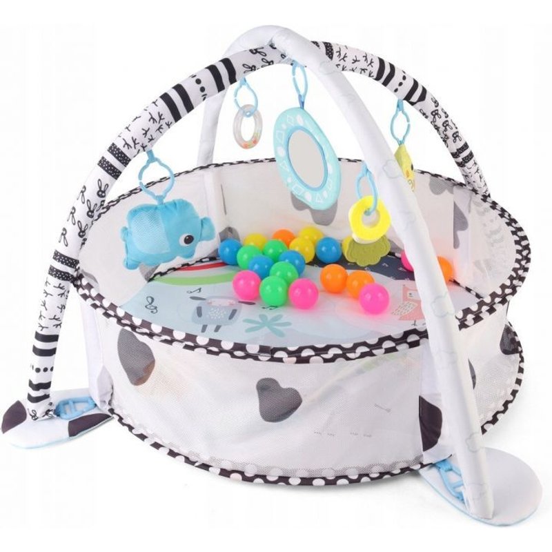 Tapis d'éveil 2-en-1 TinyMini Rond avec barrière