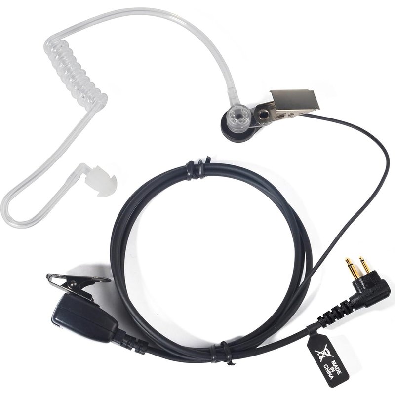 Walkie Talkie Earpiece Concealled Acoustic Tube with PTT Mic Compatible with Motorola 2 Pin for CP040 DP1400 GP68 GP88 GP300 Two-Way Radios