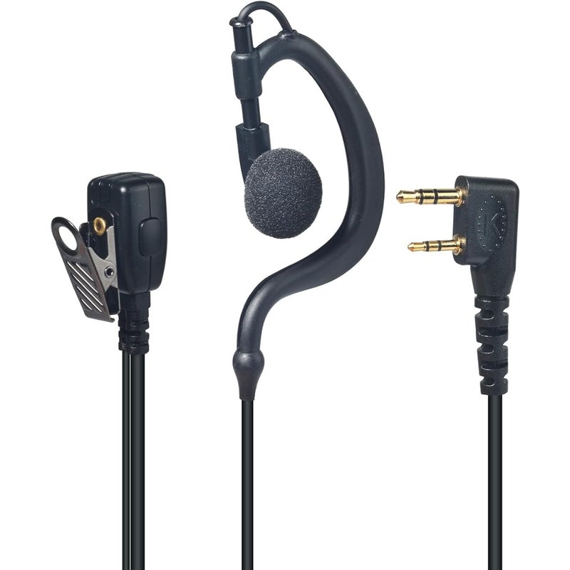 Walkie Talkie Earpiece G-Shape Headset with PTT Mic 2 Pin Connector Compatible with Kenwood UV-5R,UV-82,BF-888S Two Way Radios