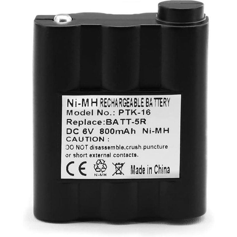 2 x Replacement Battery for Radio Midland Alan G7 G7XT G7PRO G9 G9PLUS G9PRO GXT950 Walkie Talkie PB-ATL/G7 BATT-5R AVP-7 800mAh 6V Rechargeable Ni-MH Battery