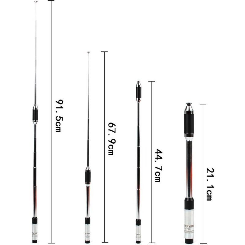 Telescopic Antenna Dual Band SMA-Male VHF/UHF (144/430MHz) Extendable Walkie Talkie Antenna for WouXun KG-UV6D KG-UV8D TYT Two-Way Radio