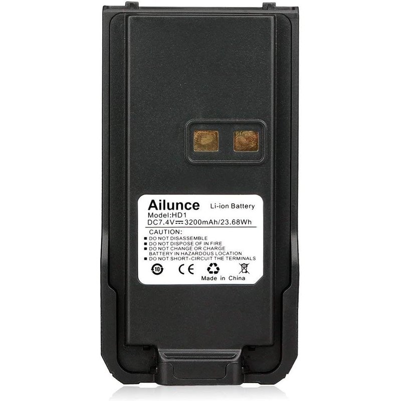 Walkie Talkie Rechargeable Lithium Battery 3200mAh 7.4V Compatible with HD1 DMR Radio Compatible with Retevis RT29 Walkie Talkie (Black,1 PCS)