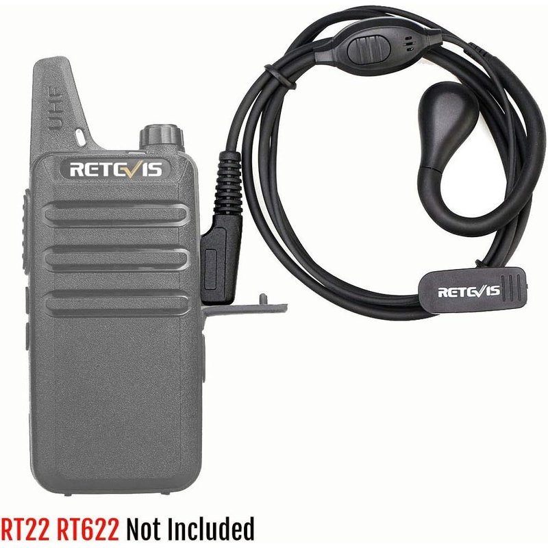 RT22/RT622 Walkie Talkie Earphone Micro,2 Pin,Earphone,Safety Headset,Compatible RT24 RT27 RT28 RT619 Nestling BF-88E BF-888S Kenwood (1 pcs)
