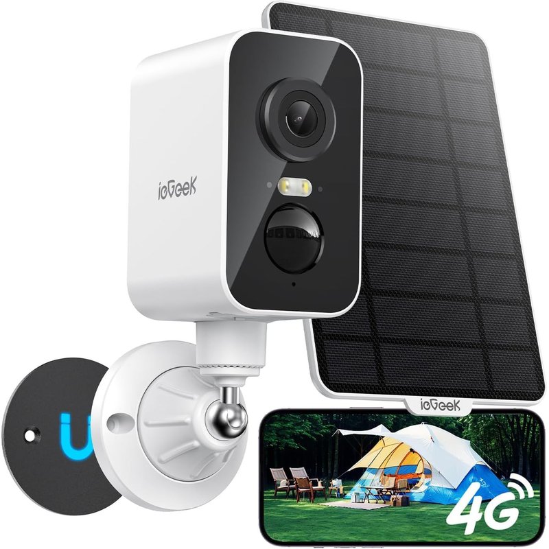 4G Magnétique Portable Caméra de Surveillance sans Fil,pour Voyage/Camping,2K HD Caméra Solaire Extérieur/Interieur,Batterie 9000mAh,PTZ 300°,Carte SIM Intégrée,Audio Bidirectionnel(NO WiFi)