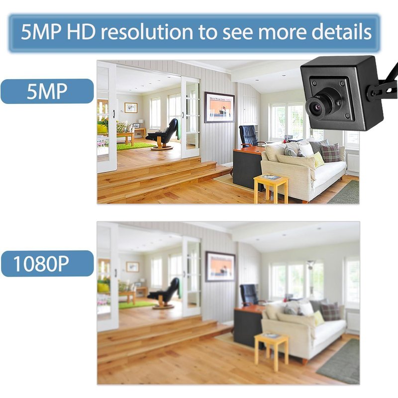 5MP POE Mini Security IP Camera Indoor,3.6mm Lens Remote Vision P2P CCTV Video Camera H.265 POE IP Video Motion Detection (I706-P-HS)