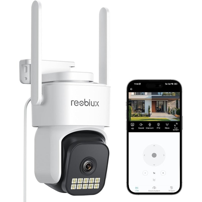 1080P Outdoor WiFi Surveillance Camera,PTZ IP Camera with 2.4Ghz/5Ghz,Color Night Vision,24/7 Recording,Two-Way Audio,Human Detection,Alarm and Siren,IP66