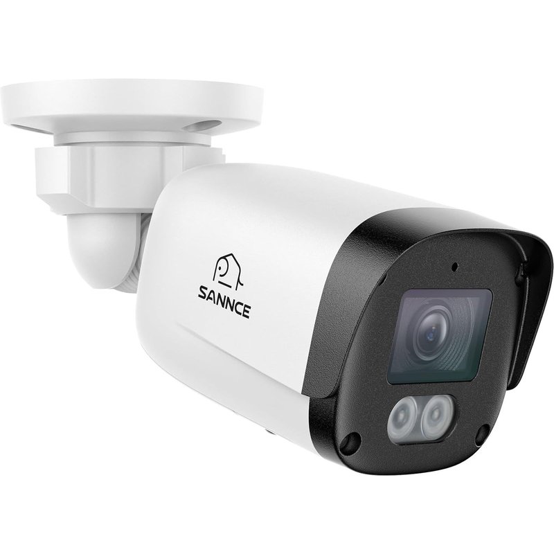 Caméra de Surveillance 3MP POE CCTV avec Audio de Sécurité Extérieure,Objectif 4mm,Vision Nocturne 30m,IP67,Détection de Mouvement,sans Adaptateur Secteur (Caméra POE 5MP)