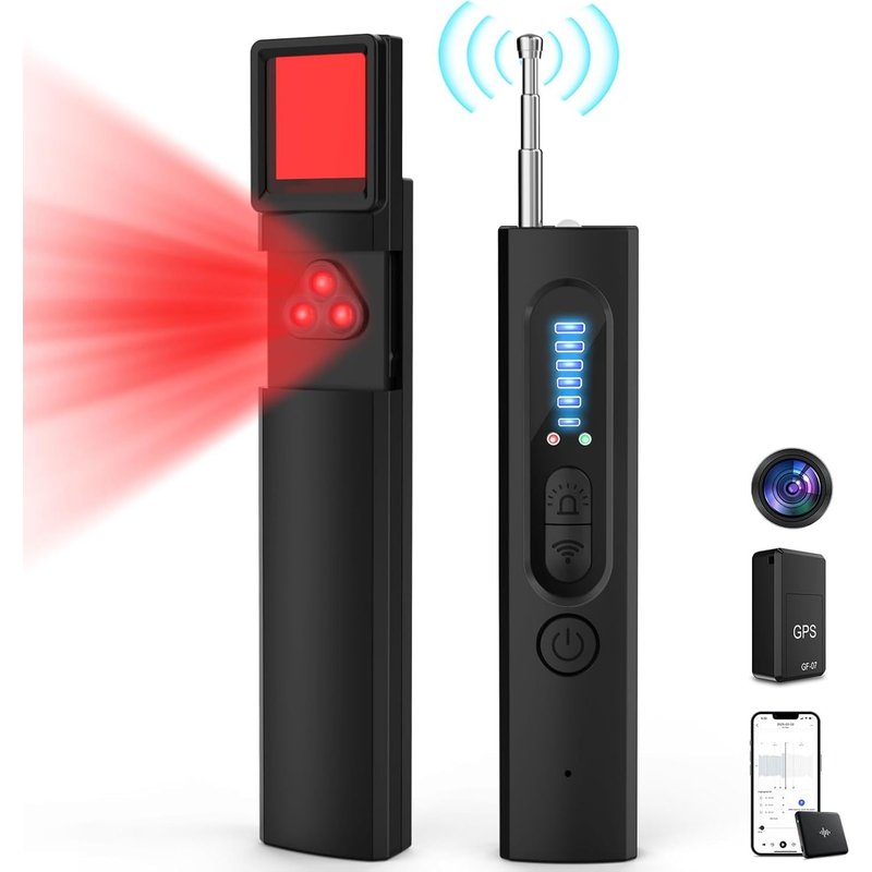 Hidden Camera Detector,4 in 1 Wireless RF Micro Spy Detector for Hidden Camera 6 Levels of Sensitivity Hidden Camera Detector,GPS Tracker for Office,Hotel,Home
