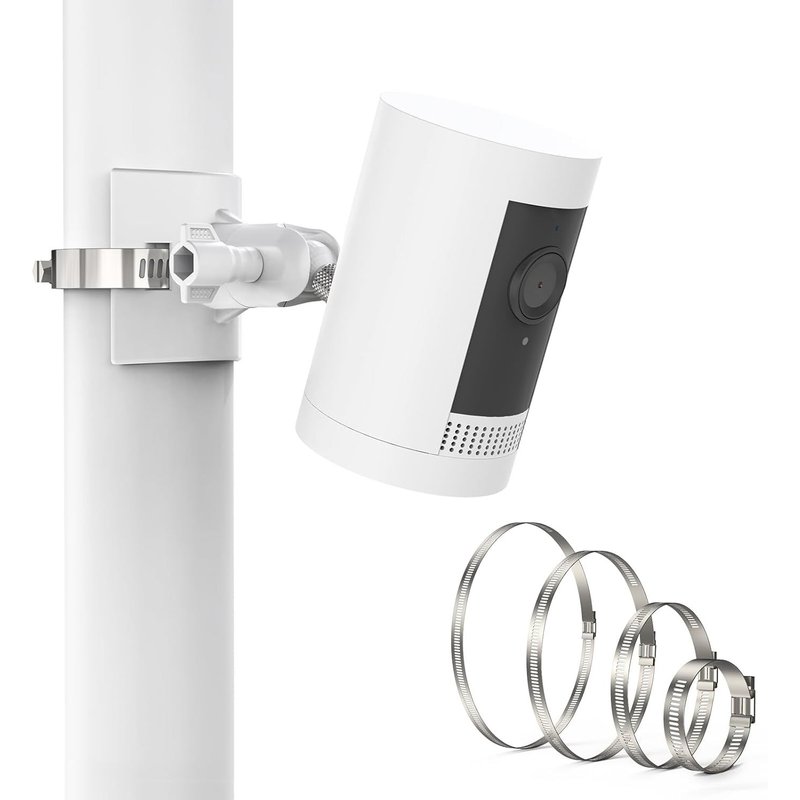 Pole Mount for Outdoor Camera & Battery (Stick Up Cam/Pro),Indoor Camera (Indoor Camera),Spotlight/Plus/Pro Camera and Solar Panel (White,1PC)