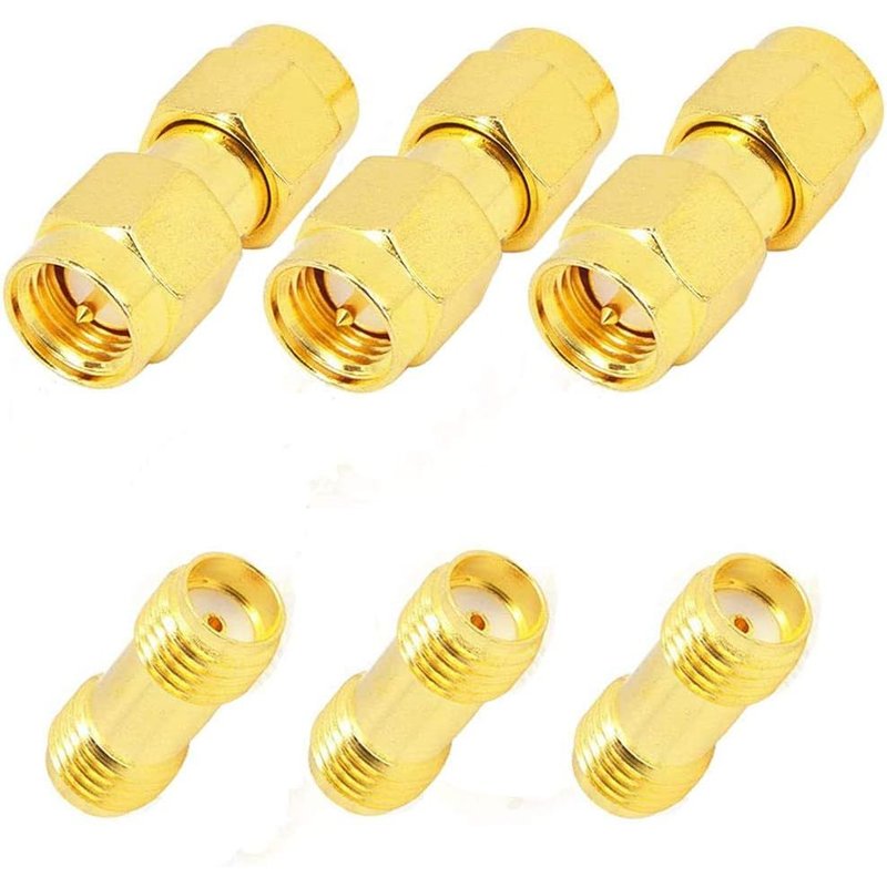 6pcs SMA Female to SMA Female Plug Connector RF Coaxial Adapter Gold Plated Adapter for Antenna Repeaters WI-FI Radio Signal Extension Cable