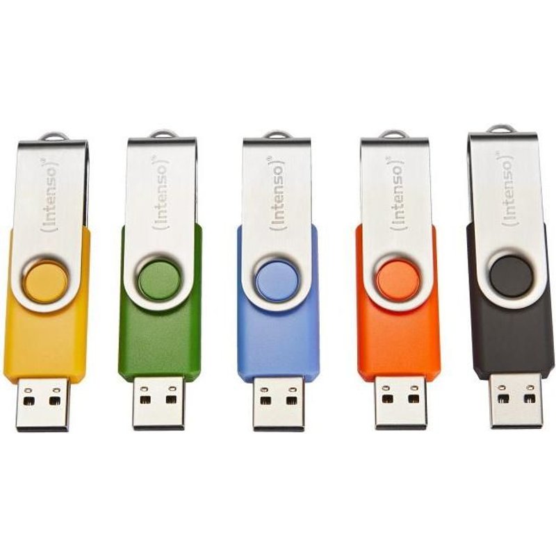 Intenso Basic Line lecteur USB flash 32 Go USB Type-A 2.0 Noir, Bleu, Vert, Orange, Jaune