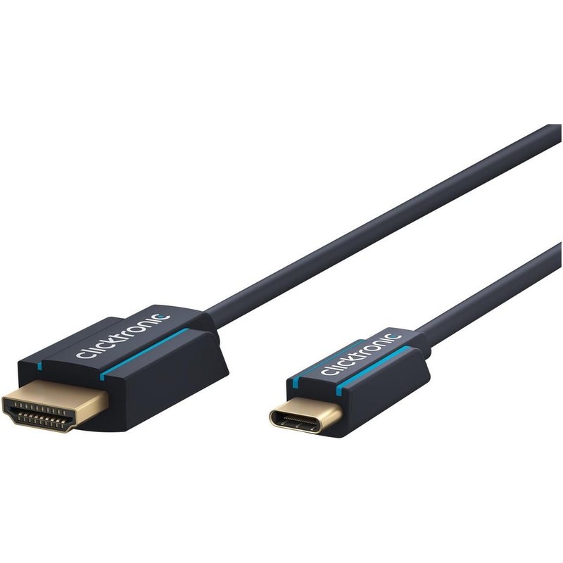 ClickTronic 44928 câble vidéo et adaptateur 1 m USB Type-C HDMI Type A (Standard) Noir