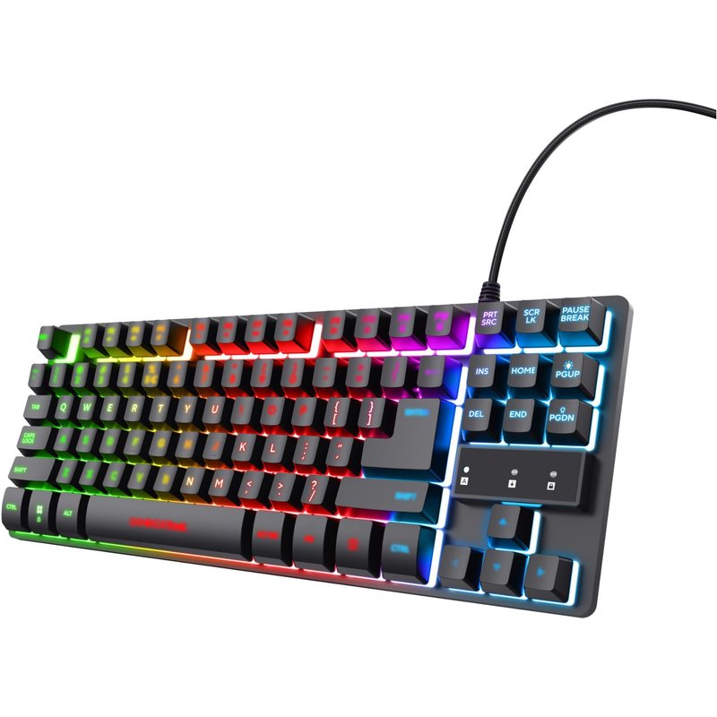 Trust GXT 833 Thado clavier Gaming USB Néerlandais Noir, Argent