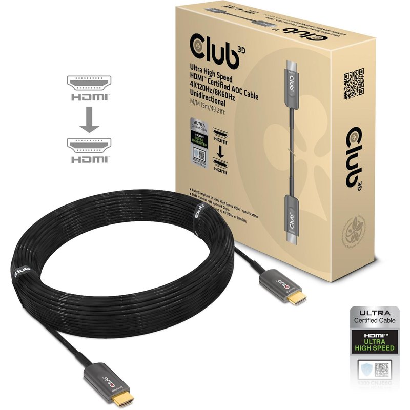 CLUB3D CAC-1377 câble HDMI 15 m HDMI Type A (Standard) Noir