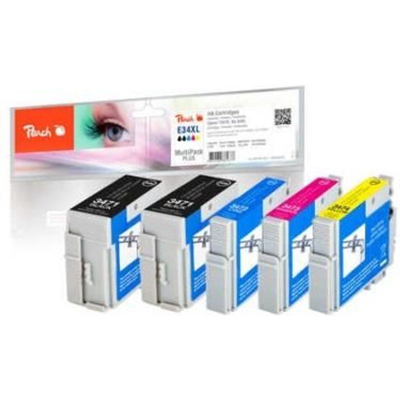 Peach PI200-631 cartouche d'encre 5 pièce(s) Noir, Cyan, Magenta, Jaune