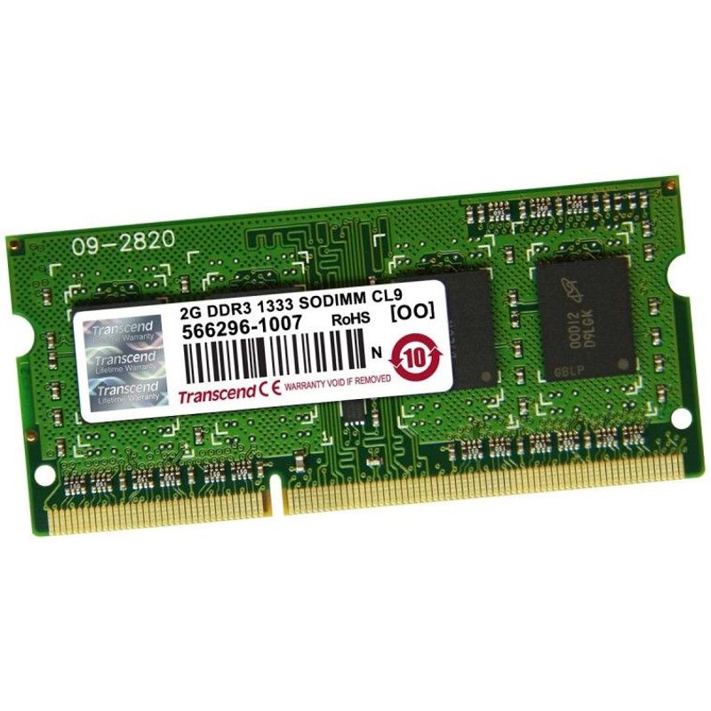 2Go RAM Transcend JM1333KSN-2G SODIMM DDR3 PC3-10600S 204-Pin 1333MHz 1Rx8 CL9