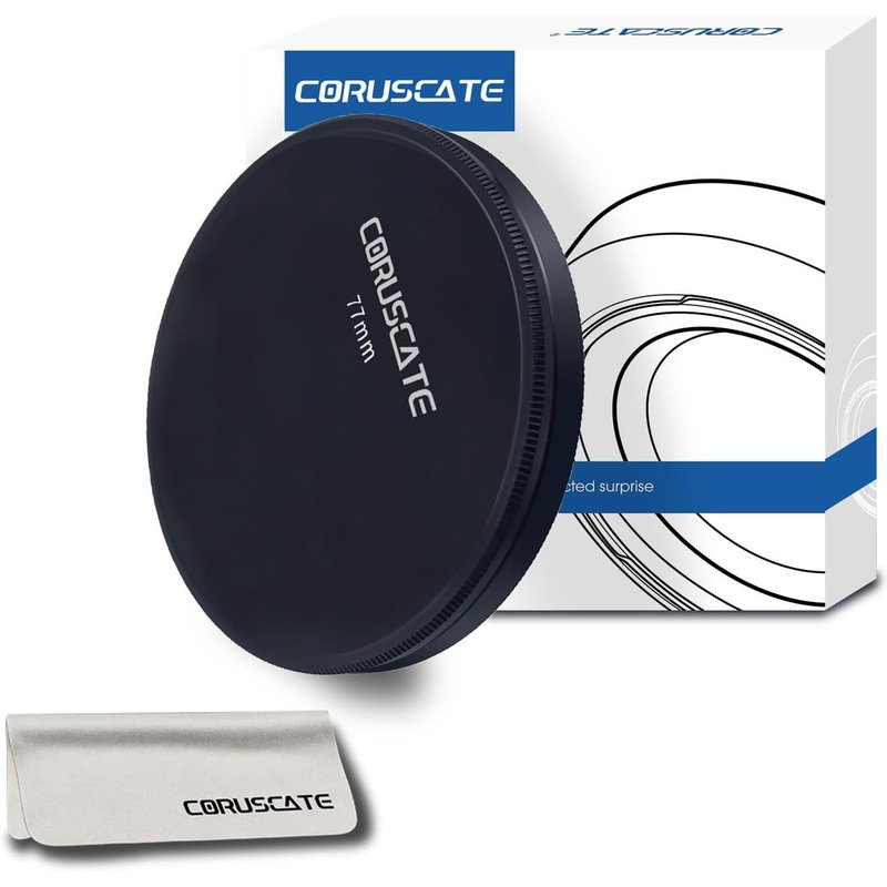 77 mm Metal Lens Caps,Compatible with All 77 mm Camera Lens Filter Accessories (UV,CPL,ND,77 mm Threaded Lens)+1 Lens Cleaning Cloth