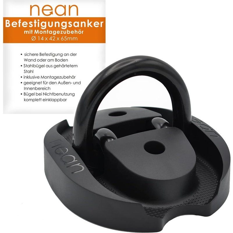 Ancre de fixation pour mur et sol avec certificat de sécurité Art et matériel de fixation Ø 14 mm Noir