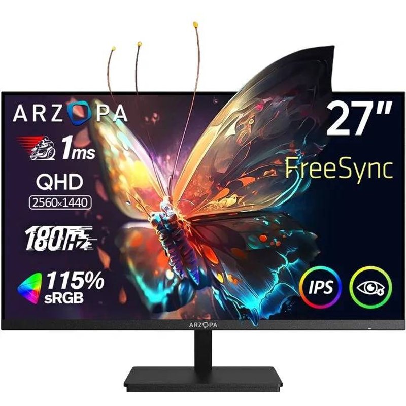Écran Pc Gaming 27 Pouces 180Hz-2K Qhd 2560X1440 Ecran Pc Gamer 1Ms Ips 115% Srgb Eye Care,Compatible G-Sync,Freesync,Vesa Montabl