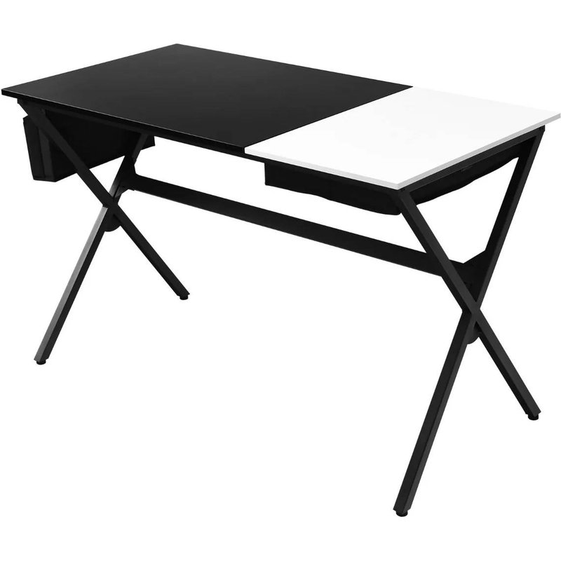 Bureau D'ordinateur De Bureau 120cm Tiroir Cubique Sac De Rangement Latéral Station De Travail Moderne Et Élégante Pour Ordinateur Portable Noir Helloshop26 20_0004834