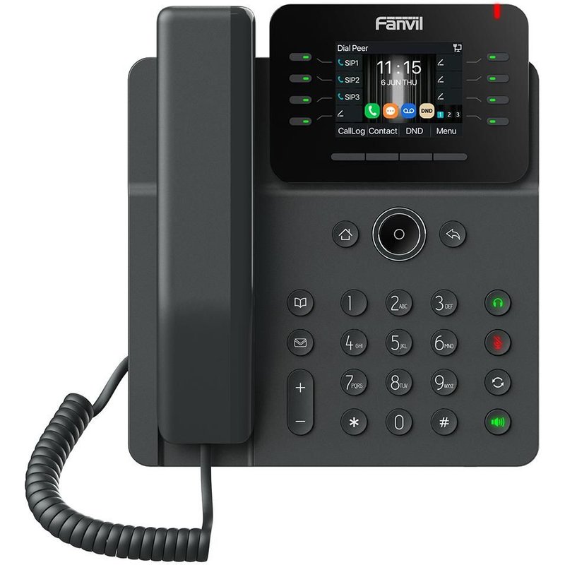 Fanvil V62G téléphone fixe Noir 12 lignes LCD