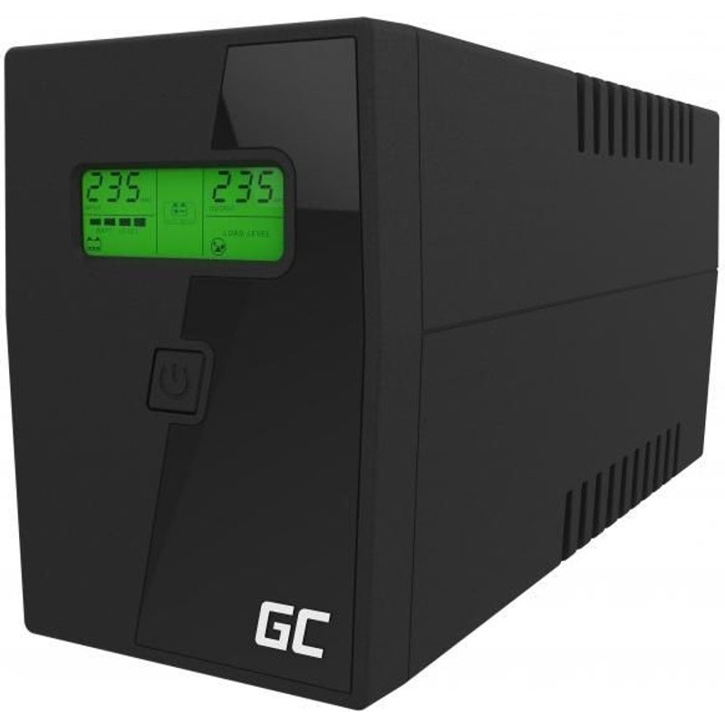 Green Cell UPS01LCD alimentation d'énergie non interruptible Interactivité de ligne 0,6 kVA 360 W 2 sortie(s) CA