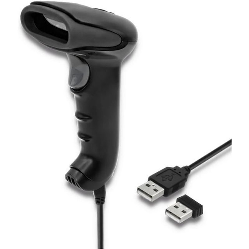 Qoltec 50868 lecteur de code barres Lecteur de code barre portable 1D/2D Laser Noir