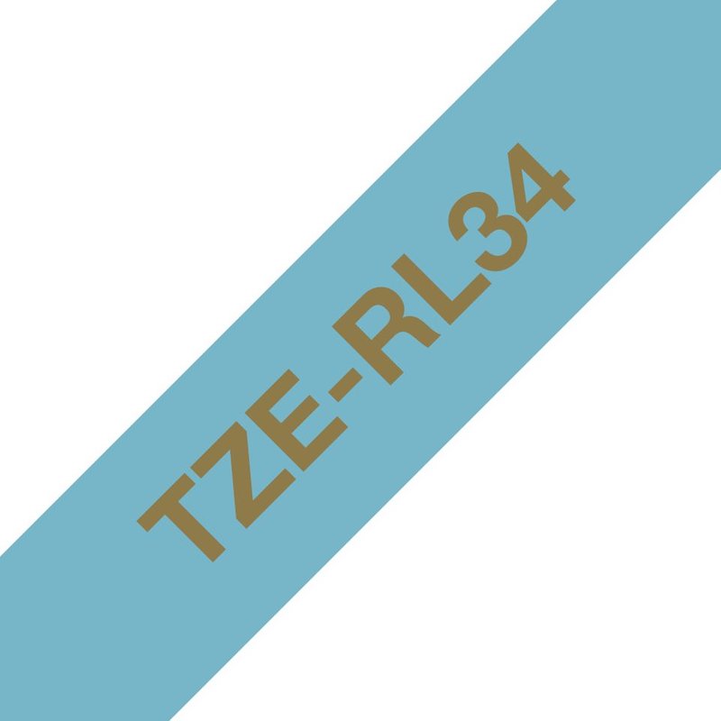 Brother TZe-RL34 - Satin - or sur bleu clair - Rouleau (1,2 cm x 4 m) 1 cassette(s) bande de ruban