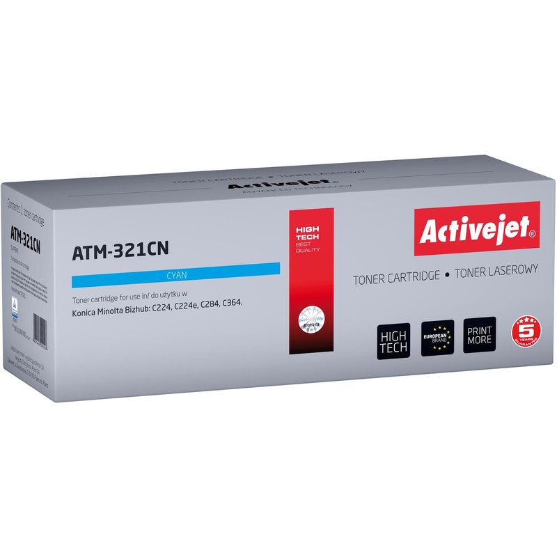 Activejet Cartouche de toner ATM-321CN (remplacement Konica Minolta TN321C ; Supreme ; 25000 pages ; bleu)