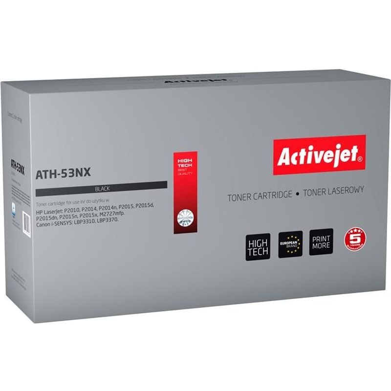 Activejet ATH-53NX (remplacement HP 53X Q7553X, Canon CRG-715H ; SuprĂŞme ; 7900 pages ; noir)